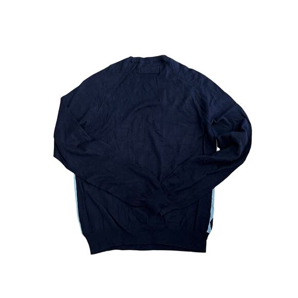 CLUB MONACO Men's Blue Sz M Argyle Sweater Cashmere Blend Lightweight Preppy - Picture 2 of 4